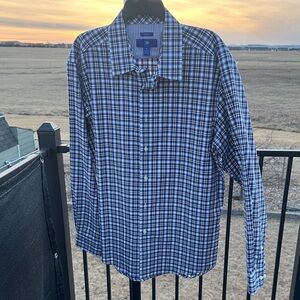 Egara Navy and White Checkered Shirt